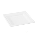 Square White Sugarcane Plate (No added PFAs) L:7.8 W:7.8in - 125 pcs