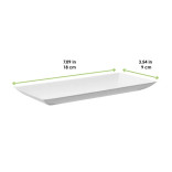 Bio n Chic Rectangular White Sugarcane Plate (No added PFAs) L:7in W:3.5in H:0.5in - 100 pcs