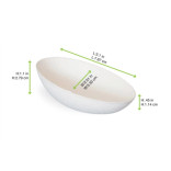 Bio n Chic Egg Shaped White Sugarcane Dish (No added PFAs) 1oz L:3.1in W:2.1in H:1.1in - 30 pcs