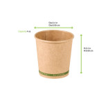 ZEN Kraft Paper Cup Plastic Free 4oz D:2.4in H:2.4in - 50 pcs