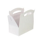 White Pastry Box With Handles L:7.09in W:6.3in H:6.69in - 50 pcs