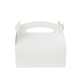 White Pastry Box With Handles L:7.09in W:7.09in H:3.94in - 50 pcs White Pastry Box With Handles L:7.09in W:7.09in H:3.94in - 50 pcs