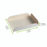White Square Tray with Foldable Edges L:5.12in W:5.12in H:0.79in - 250 pcs