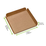 Brown Square Tray with Foldable Edges L:6.69in W:6.69in H:0.79in - 250 pcs