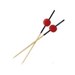 ATAMI Bamboo Pick Black End with Red Bead L:3.5in - 100 pcs