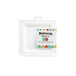 White square sugarcane fibre plate L:7.87in W:7.87in - 10 pcs