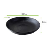 Phoenix Reusable recycled black soup plate 32oz D:9.0in H:1.8in - 12 pcs