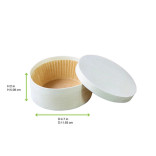 Round Wooden Box With Greaseproof Paper For Oven Baking 15.2oz D:4.7in H:2in - 10 pcs