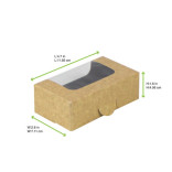 Kraft Sushi Box With Window  6pcs L:4.7in W:2.8in H:1.6in - 50 pcs