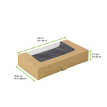 Kraft Sushi Box With Window  18pcs L:8.3in W:4.7in H:1.6in - 50 pcs