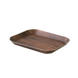 Dark Wood Print Laminated Paper Tray L:6.6in W:5in H:0.6in - 50 pcs