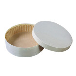 Round Wooden Box With Greaseproof Paper For Oven Baking 12oz D:4.9in H:1.6in - 10 pcs