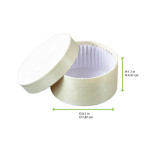 Round Wooden Box With Greaseproof Paper For Oven Baking 3.5oz D:3.1in H:1.7in - 10 pcs