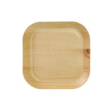 Light Wood Print Laminated Paper Tray L:4.1in W:4.1in H:0.5in - 50 pcs