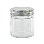 Round reusable jar glass with aluminium cap 8.4oz D:2.75in W:2.91in H:3.26in - 20 pcs Round reusable jar glass with aluminium cap 8.4oz D:2.75in W:2.91in H:3.26in - 20 pcs
