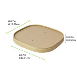 Square PP Lid for the 210PCAR range 25-46oz L:6.7in W:6.7in H:0.2in - 50 pcs