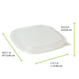 Square PP Lid for the 210PCAR range 25-46oz L:6.7in W:6.7in H:0.2in - 50 pcs