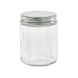 Round reusable jar glass with aluminium cap 10oz D:2.75in W:2.87in H:3.77in - 20 pcs