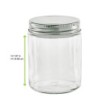 Round reusable jar glass with aluminium cap 10oz D:2.75in W:2.87in H:3.77in - 20 pcs
