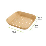 Kraft fryer cups square with holes L:7.9in W:7.9in H:1.8in - 100 pcs