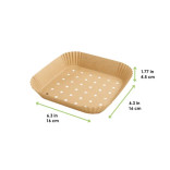 Kraft fryer cups square with holes L:6.3in W:6.3in H:1.8in - 100 pcs