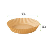 Kraft fryer cups round without holes D:7.9in H:1.8in - 100 pcs