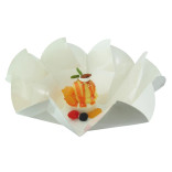 White Paperboard Salad Cup with Origami Folding Lid 24oz D:4.7in H:3.2in - 100 pcs