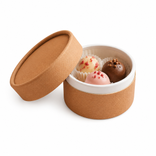 Kraft Cardboard Tube Box with Lid and White Liner Included 7oz D:3.9in H:2.2in - 100 pcs