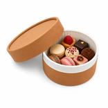 Kraft Cardboard Tube Box with Lid and White Liner Included 16oz D:5.2in H:2.8in - 100 pcs