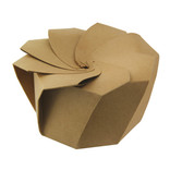 100pcs - 24oz Kraft Paperboard Salad Cup with Origami Folding Lid