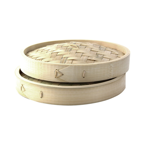 Dim Sum Mini Reusable Bamboo Steamer 3oz D:2.8in H:1.9in - 10 Pcs