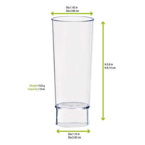 Tall Plastic Shot Glass 1.5oz D:1.4in - 6 pcs