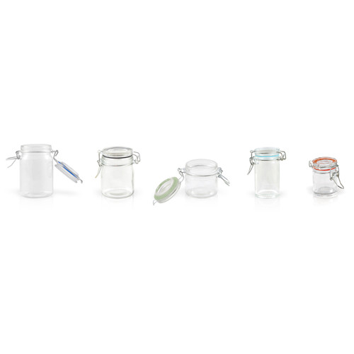 Mini Reusable Glass Seal Jars - 8oz D:2.7in H:4.5in - 24 pcs