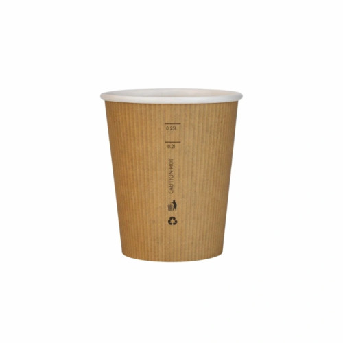 Compostable Paper Cup Single Wall 8oz D:3.1in x H:3.6in - 50 pcs