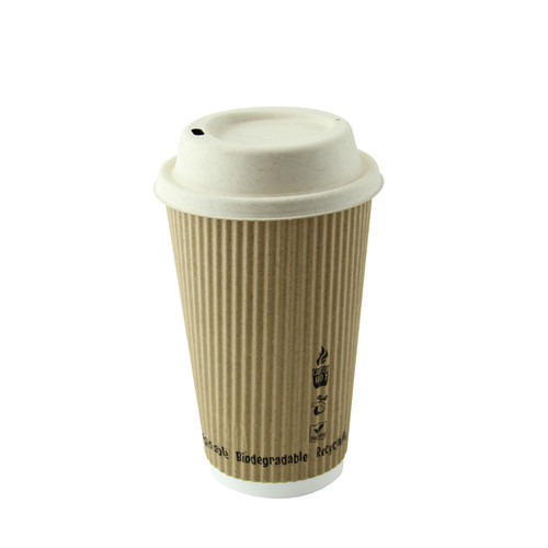 Double Wall Compostable Paper Cup 16oz D:3.5in H:5.4in - 25 pcs - BioandChic