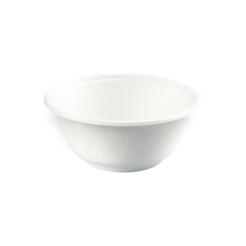 White Sugarcane Bowl (No added PFAs) 12oz D:5in H:2in - 50 pcs