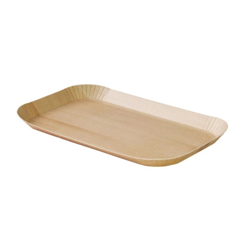Light Wood Print Laminated Paper Tray L:7.3in W:4.1in H:0.5in - 50 pcs