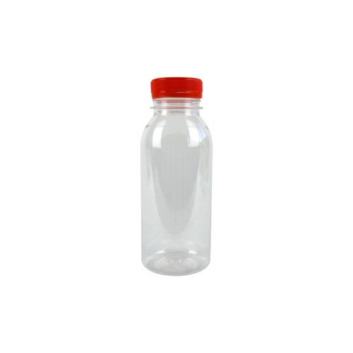 Round PET Bottle With Orange Cap 8.5oz D:2.2in H:5.9in - 270 pcs