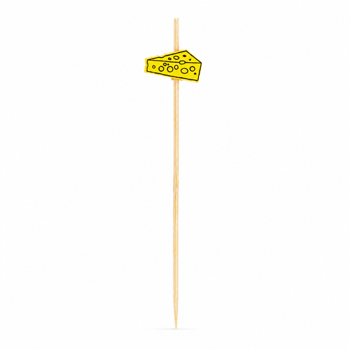 Bamboo Pick with Yellow Cheese L:4.1in - 100 pcs