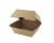 Kraft Corrugated Hamburger Clamshell Take Out Box 18oz L:5.7in W:5.3in H:3.2in - 50 pcs