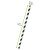 Black Striped Giant Smoothie Paper Straws  Unwrapped D:0.3in L: 8.3in - 500 pcs