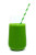 Green Striped Giant Smoothie Paper Straws Coated with Bee's Wax D:0.2in L:8.3in - 500 pcs