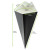 Black Paper Cones with Built in Dipping Sauce Compartment 8oz L:8.75in W:5.25in - 25 pcs