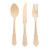 Elegant Wooden Cutlery 3 Piece Set (Fork, Knife, Spoon) L:8.5in W:3.1in - 100 pcs