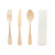 Elegant Wooden Cutlery 4 Piece Set (Fork, Knife, Spoon, Napkin) L:8.5in - 100 pcs