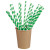 Green Striped Paper Straws  Wrapped D:0.2in L:8.3in - 500 pcs