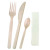 Compostable Bamboo Fiber 4/1 Cutlery Kit With Kraft Bag (Knife, Fork, Spoon, Napkin) L:6in - 50 pcs