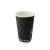 Compostable Rippled Black Cup 16oz D:3.5in H:5.4in - 25 pcs