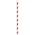 Durable Red & White Striped Paper Straws - Wrapped D:0.2in L:7.75in - 500 pcs