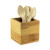 Bamboo Cutlery & Napkin Holder L:2.5in W:2.5in H:2.5in - 10 pcs